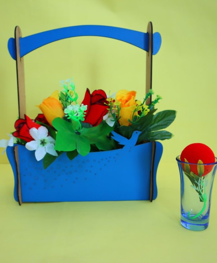 Flower Basket With Handle Free DXF File