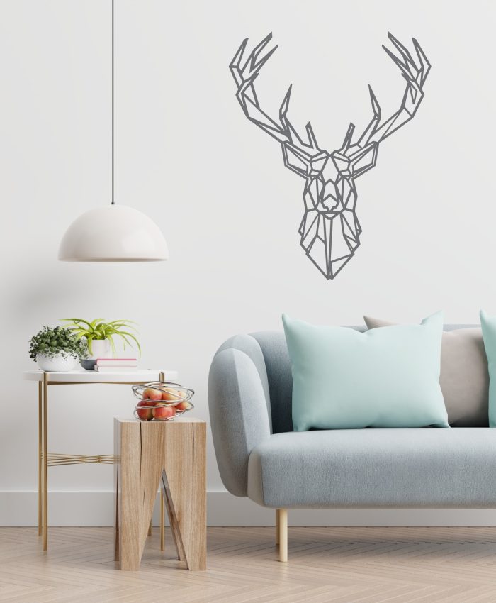 Geometric Stag Wall Art Free DXF File