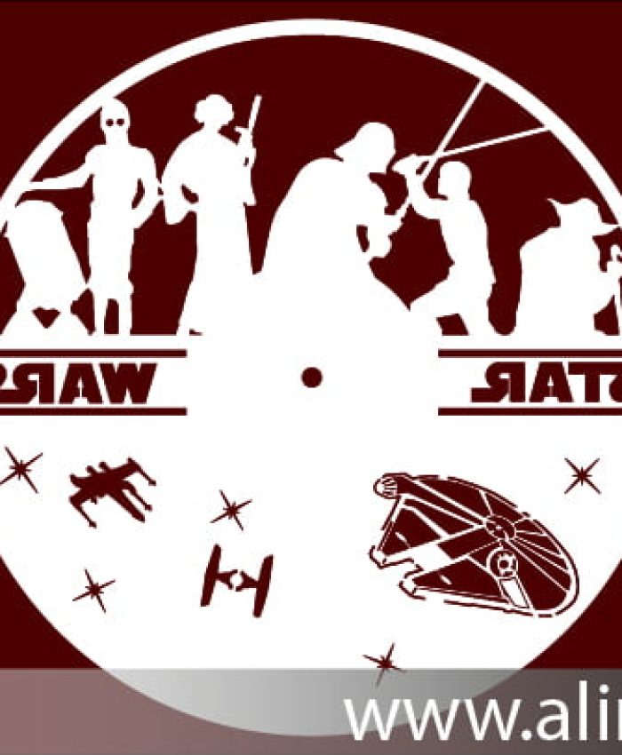 get a free Record Star Wars wall clock vector