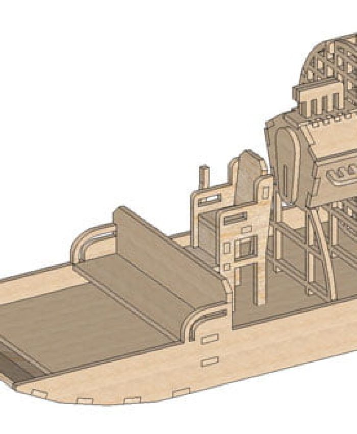 Air Boat laser cutting dxf for ready to cut file