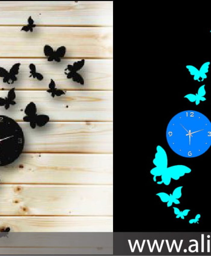 get a free butterfly vector art wall clock