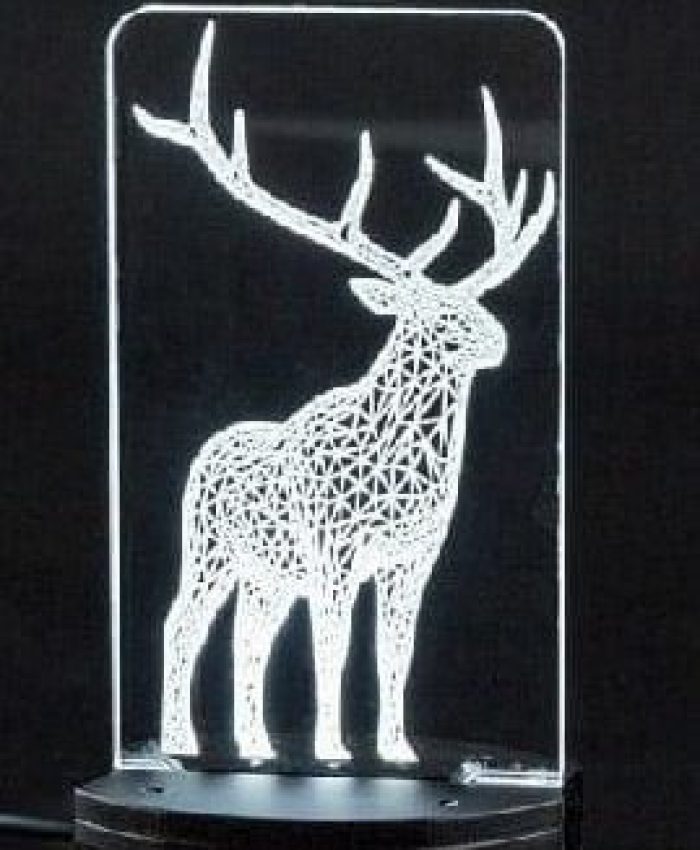 get a free Laser Cut Christmas Deer Acrylic 3D Night Light