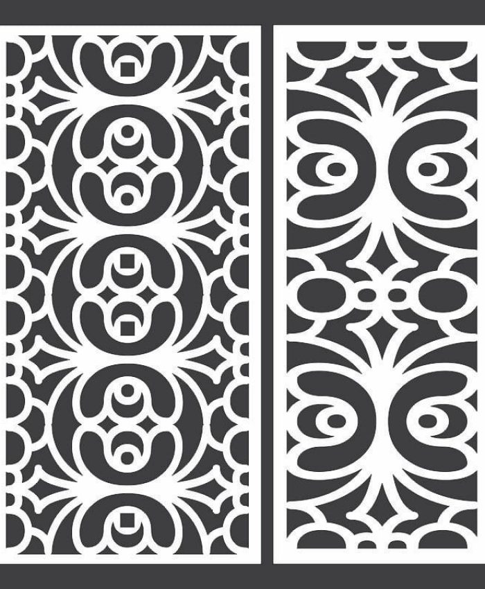 Decorative Template With Geometric Patterns For Laser And CNC Cutting DXF File