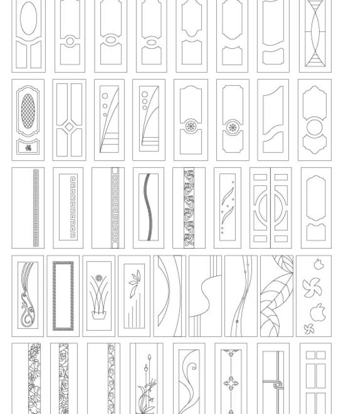 150 2D doors PACKG 2 DXF free download