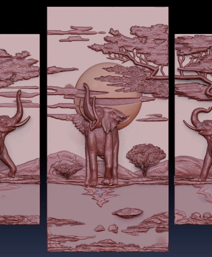 get a free 3d elephant scenery carving panels stl files