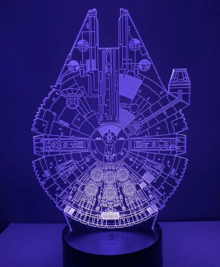 Laser Cut Star Wars Millennium Falcon 3D Lamp CDR File