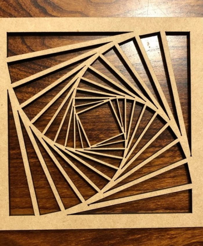 Laser Cut Tilted Square Pattern SVG File