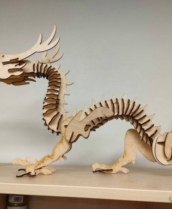 Laser Cut Dragon 3D Puzzle CDR File