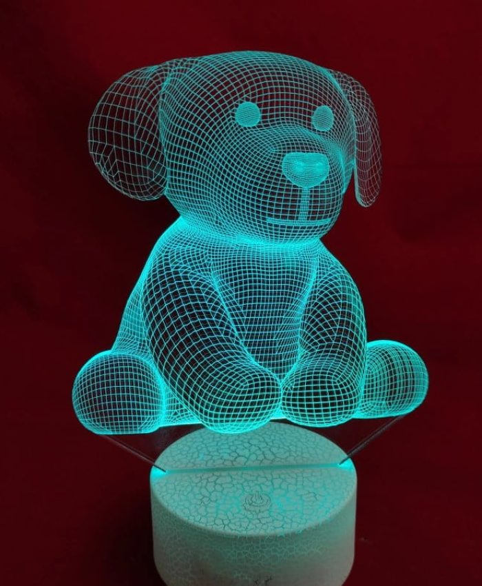 Laser Cut Dog Puppy 3D Lamp CDR File