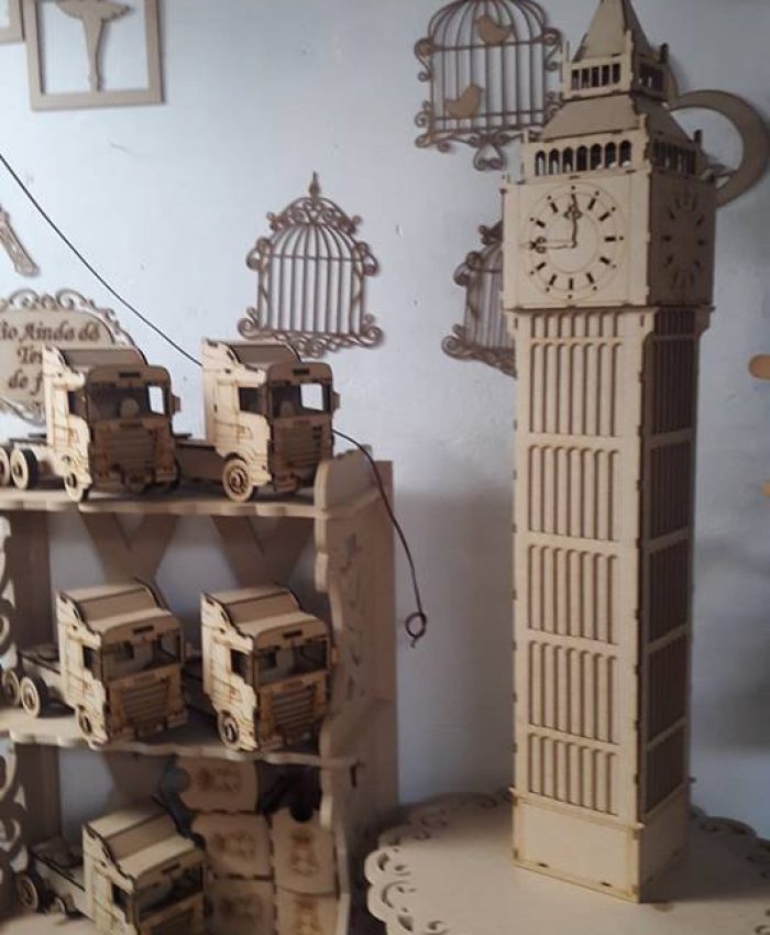 Laser Cut Big Ben Wooden Model 3D Puzzle DXF File