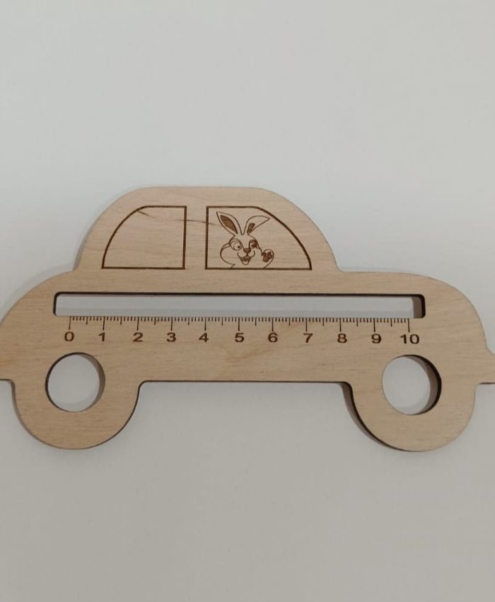 Laser Cut Kids Car Shape Ruler CDR File