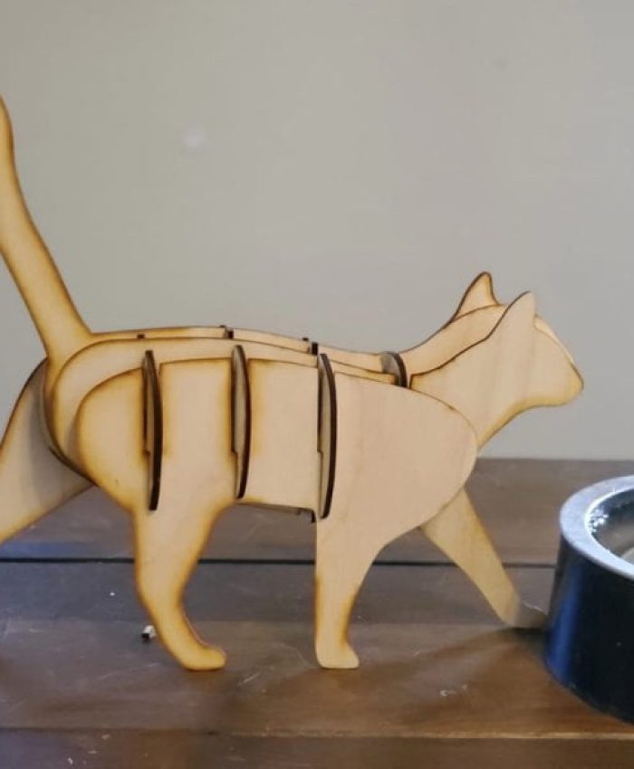 Laser Cut Cat 3D Puzzle DXF File