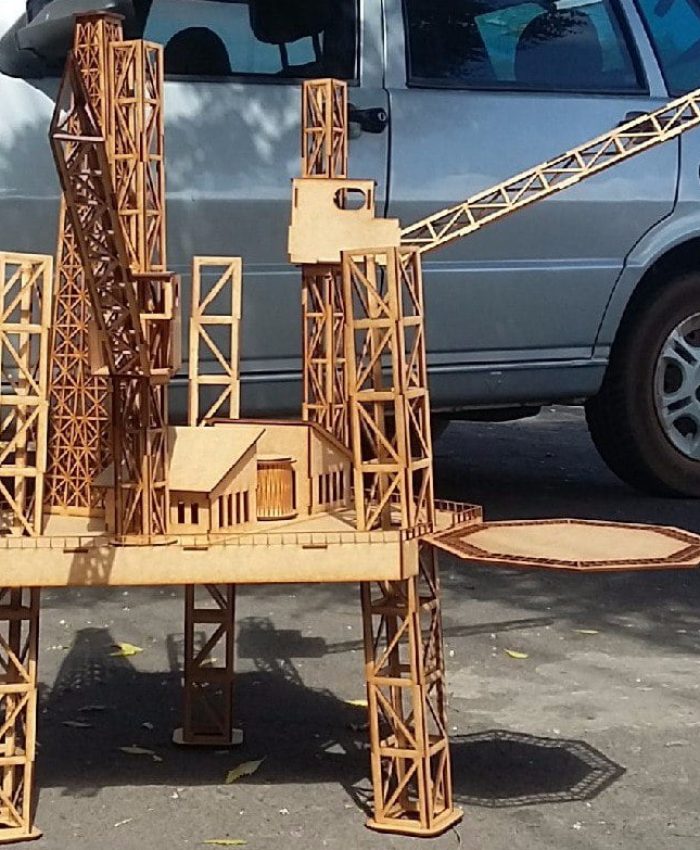 get a free oil platforms 3d puzzle laser cutting