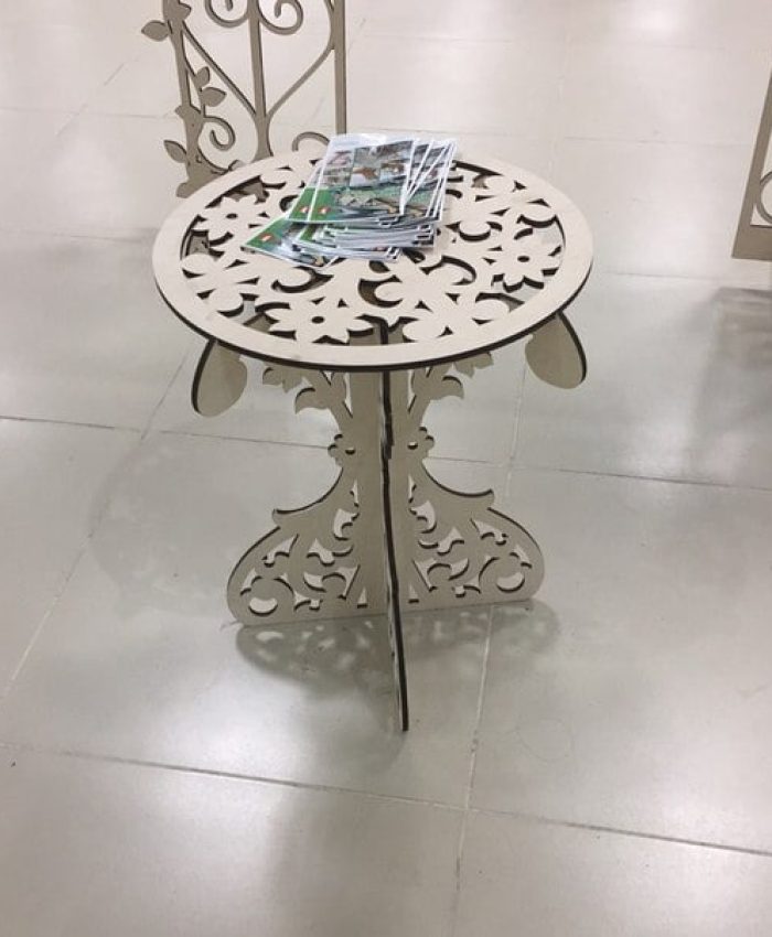 Laser Cut Wooden Decorative Table DXF File