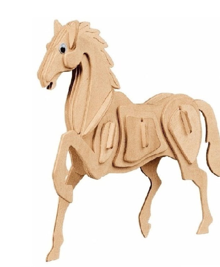 Laser Cut Horse 3D Puzzle DXF File