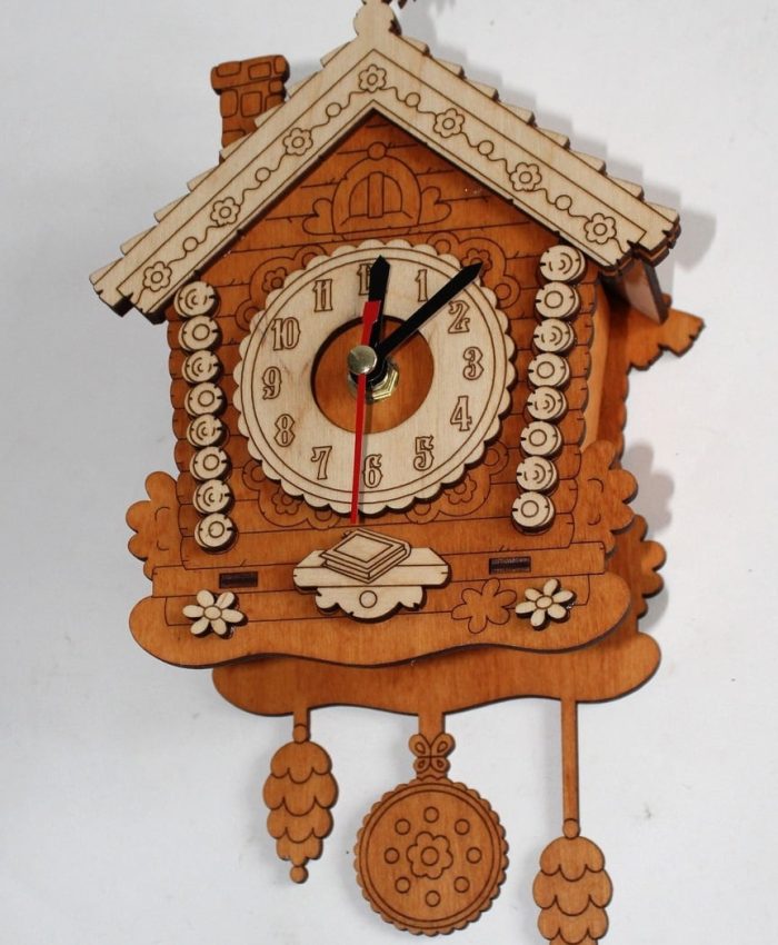 Laser Cut Decor Hut Wall Clock CDR File