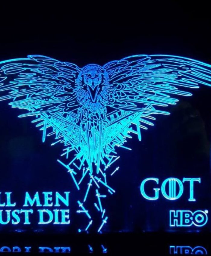 Laser Cut All Men Must Die Game Of Thrones Acrylic 3d Lamp Ai File