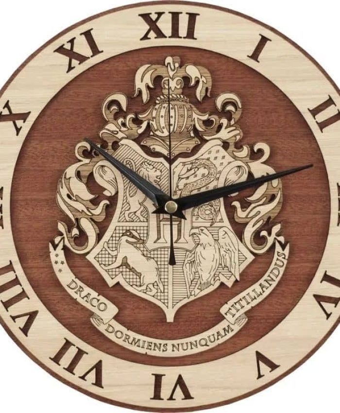 Laser Cut Harry Potter Hogwarts Wall Clock CDR File