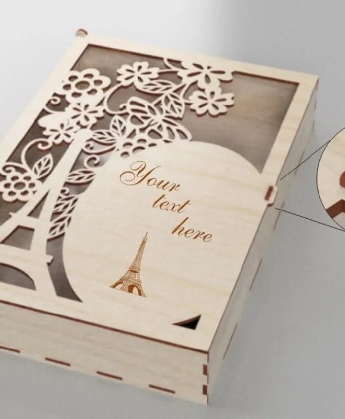 Laser Cut Paris Wooden Gift Box DXF File