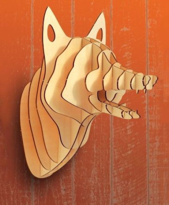 Laser Cut Fox Head Wall Decor CDR File