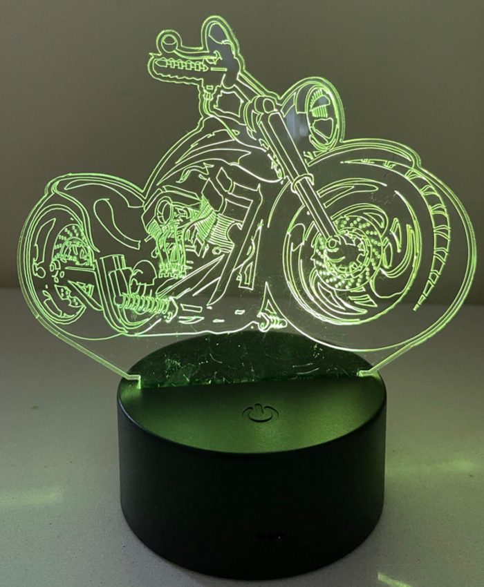 Laser Cut Motorbike 3D Illusion Lamp CDR File