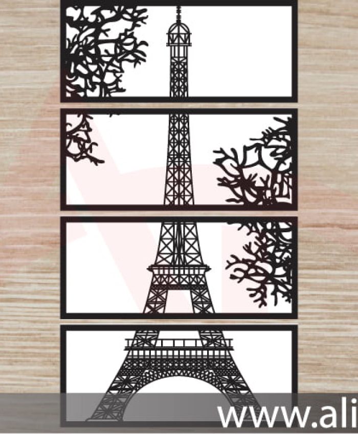 download Laser Cut Eiffel Tower  Wall Art Free Vector