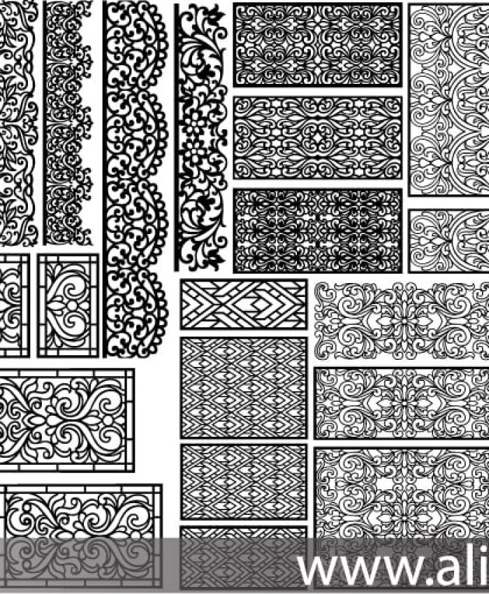 Laser Cut Panels dxf file Set free download