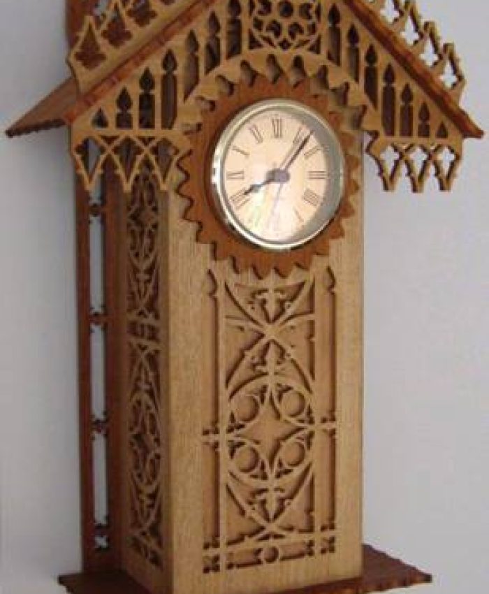 Laser Cut Wooden Antique Wall Clock Template CDR File