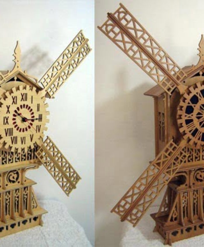 Laser Cut Vintage Wooden Clock CDR File