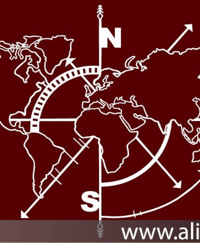 get a world map with east, west, north, south vector