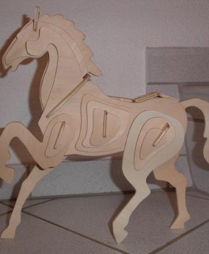 Laser Cut Horse 3D Puzzle 2mm DXF File