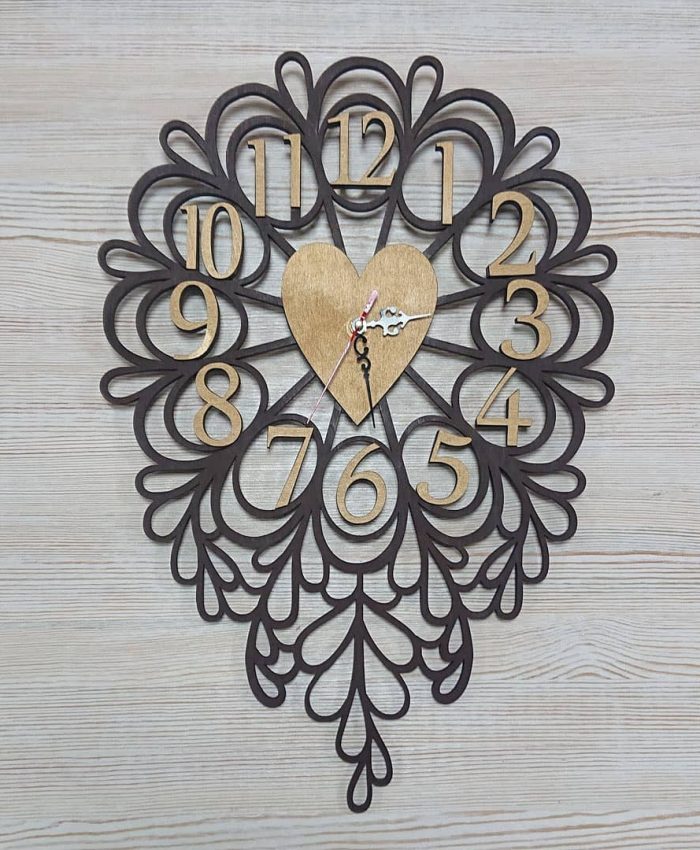 Laser Cut Decorative Wall Clock DXF File